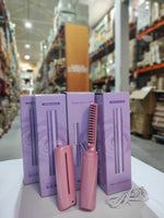 Mini Plancha De Pelo Recargable 2en1 Cepillo y Rizador Rosa - additional image 11